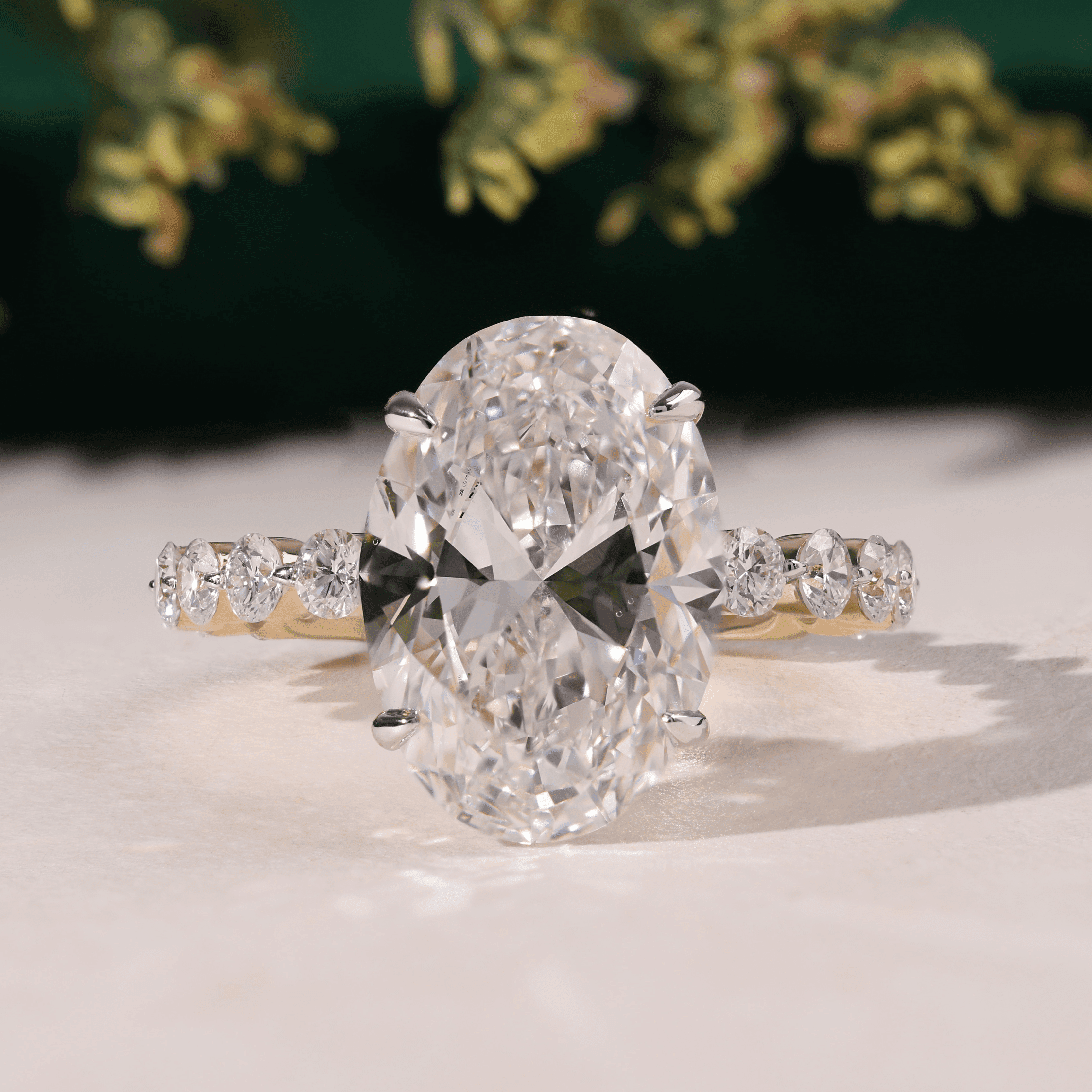 Sparkling Oval Cut Bridal Engagement Rings