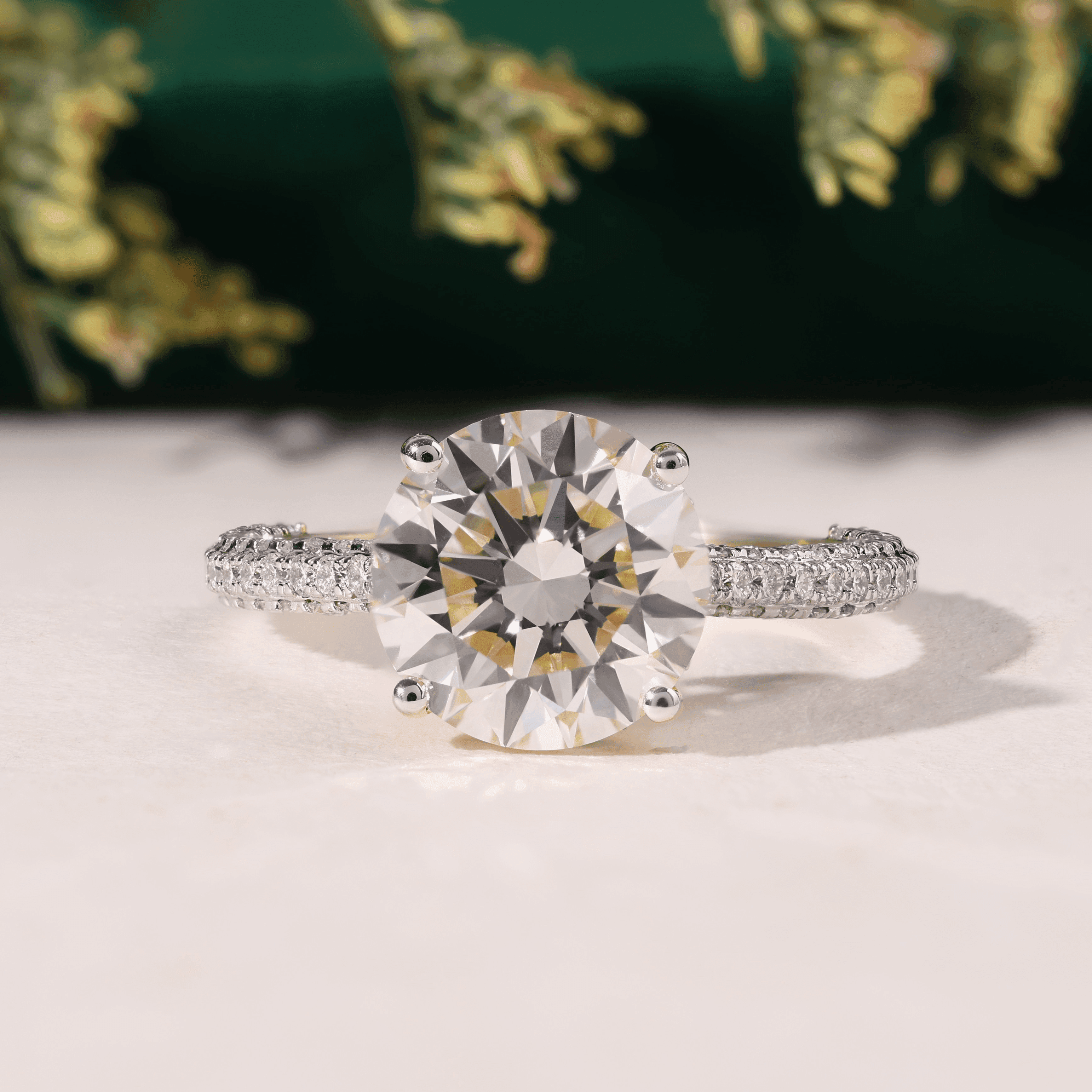 Round Solitaire Engagement Ring – Sparkling Diamond Style Bridal Ring