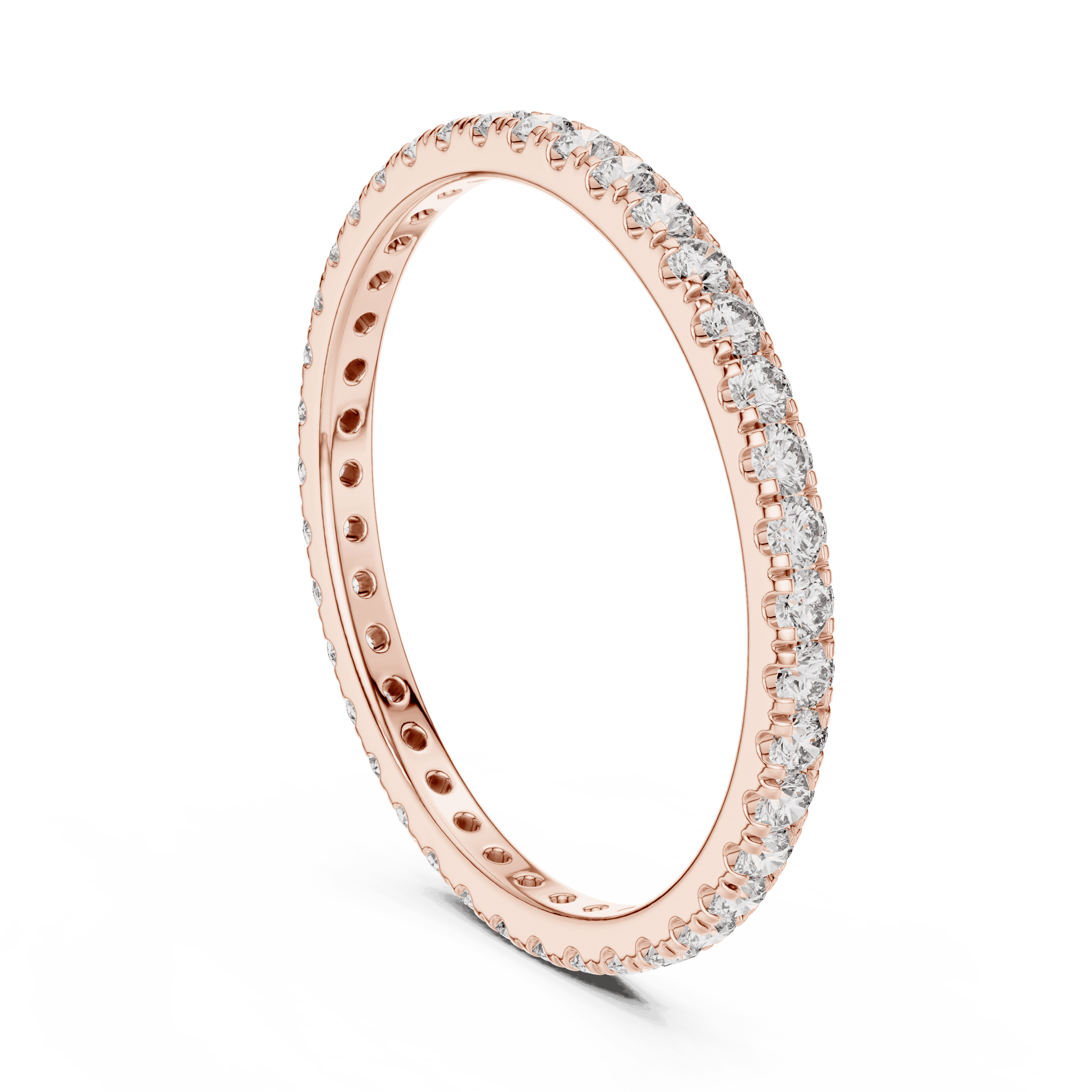 Classic Micro Diamond Full Eternity Ring in 18K Rose Gold | Slim Luxury Wedding Band