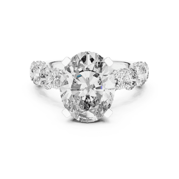 5.53CT Oval Diamond Engagement Ring 14K Rose Gold, Hidden Halo Ring, Pavé Diamond Band, Luxury Bridal Ring, Unique Engagement Ring for Women